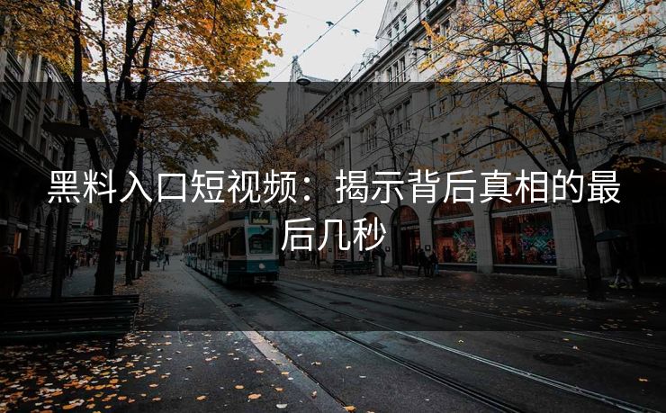 黑料入口短视频：揭示背后真相的最后几秒