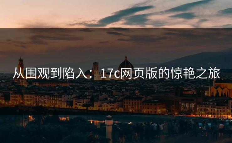 从围观到陷入:17c网页版的惊艳之旅