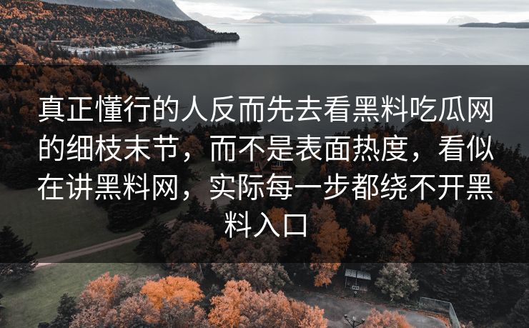 真正懂行的人反而先去看黑料吃瓜网的细枝末节,而不是表面热度,看似在讲黑料网,实际每一步都绕不开黑料入口